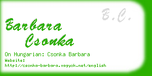 barbara csonka business card